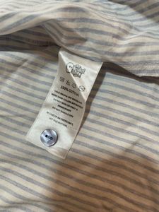 Oversized Blue Striped Cotton Shirt