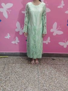 Elegant Mint Green Embroidered Kurta