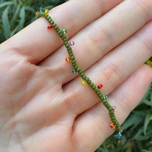 Trendy Green Beaded Layered Necklace