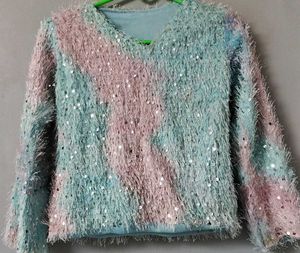 Sparkly Fuzzy Top