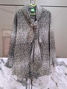 Sheer Floral Print Kimono Cardigan