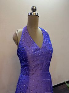 Purple Beads Embellished Gown