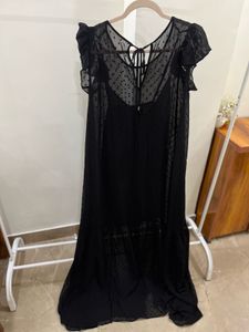 ANTHROPOLOGIE BLACK SHEER  LONG MAXI DRESS