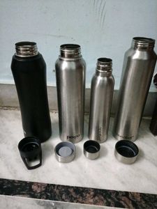 Set of 4 Stainless Steel Water Bottles