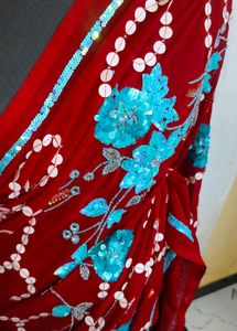 uquin sequence hand work 💯 saree 🔥
