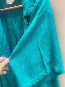 Teal Short Sleeve Button-Up Shirt