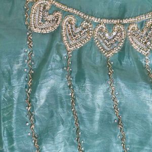 Elegant unstitched party wear suit, dress material