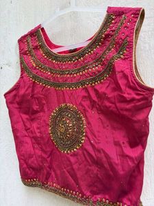 Magenta Pink Festive Embroidered Lehenga