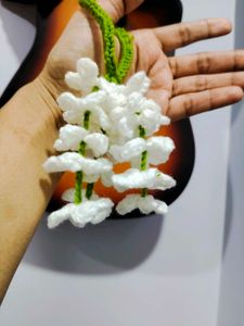 Handmade crochet mogra hair tie