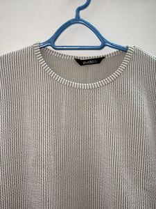 Zudio Striped Ribbed Knit Top