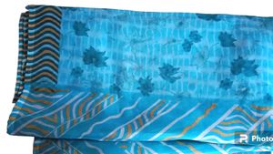 Vibrant Blue Tie-Dye Saree