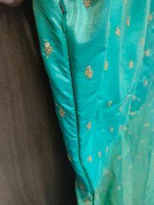 Green &amp; Gold Embroidered Dress