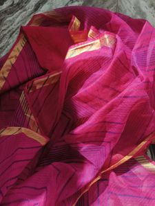 Elegant Pink Patterned Saree
