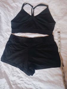 Nike Black Sports Bra with hooter shorts