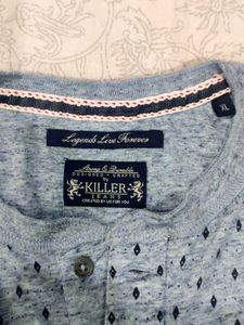 Stylish Men's Blue Printed T-Shirt