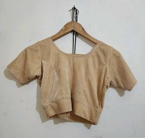 Elegant Gold Velvet Blouse(fixed price)