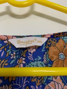 Boho Floral Print Kimono Plus Size Top