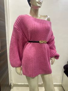 Pink Oversized Knit Sweater
