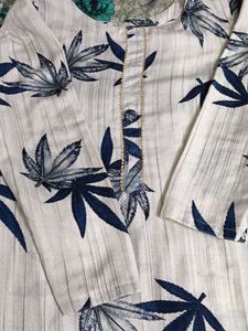 Unique Leaf Print Suit with Dupatta