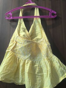 Yellow Halter Neck Top