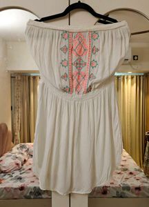 Boho Embroidered Off-Shoulder Dress