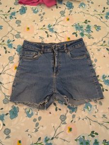 Blue Denim Cut-Off Shorts