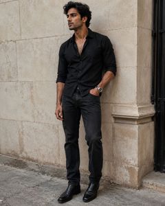 SPYKAR Men's BLACK Dark Wash Jeans