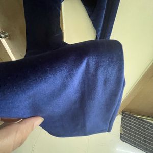 Blue Velvet Palazzo Pants