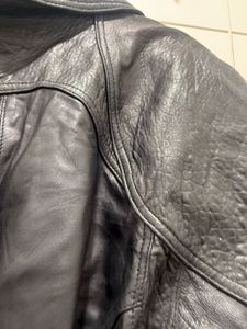 Black Leather Belted Jacket