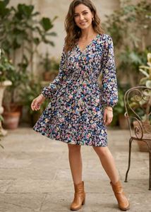 Chic Floral Print Midi Dress