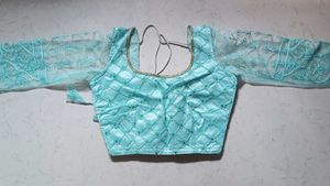 Aqua Embellished Ethnic Skirt blouse and dupatta
