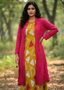 Fancy Yellow Kurta with Jacket 💝
