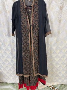 Elegant Black Floral Kurta Set