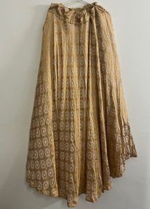 Onam Special Gold Skirt,Black  Velvet Top