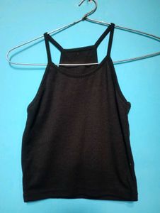 Sleeveless Black Ribbed Tank Top💟