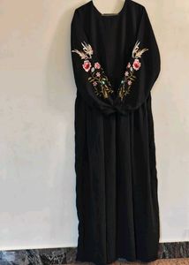 Black Embroidered Burqa