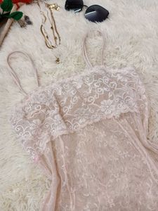 Lace Spaghetti Strap Mini Dress