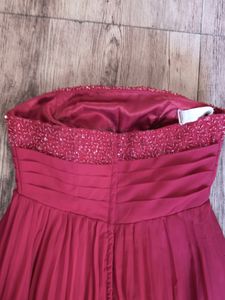 Accordian Pleats Red Sequin Gown