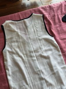 Formal White Top with Black Trim