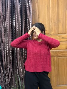 Cozy Maroon Knitted Sweater