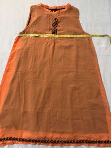 Orange Embroidered Dress