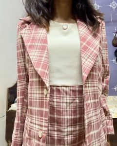 ✨ Meraki Plaid Co-ord Set with Coat ✨