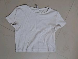 Cream Cropped T-Shirt
