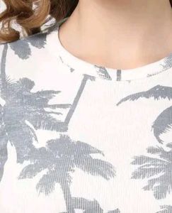 Palm Tree Print Crop Top