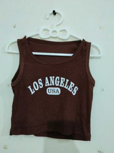 Brown Los Angeles Graphic Tank Top