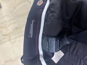 Navy Blue Tailored Pants with Striped Belt