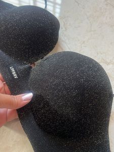 Sparkling Black Strappy Bra