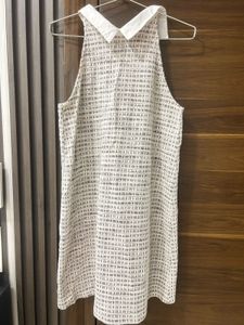 zara Tweed Sleeveless Dress with Collar