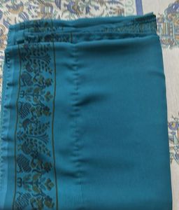 Teal Saree with Embellished Border