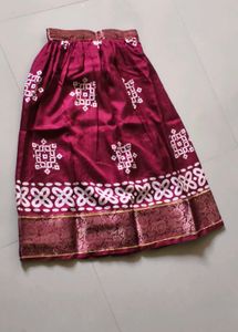 Maroon Lehenga Choli with White Print